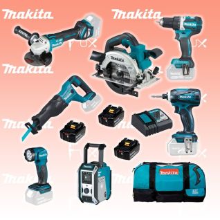 Makita DLX 7018 TX 1 Set 6 Maschinen + Lampe 18V