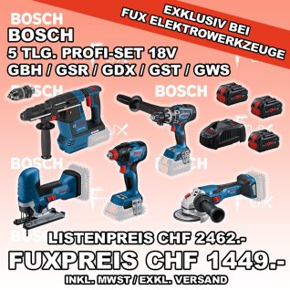 Bosch Professional Akku-Profi-Set 18V 5-teilig