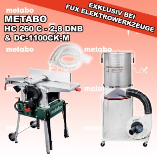 Metabo HC 260 C - 2,8 DNB Hobelmaschine &  DC-1100CK-T Absauganlage 400V