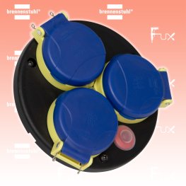 Steckdoseneinsatz-Montageplatte 3-fach IP55 mit Deckel